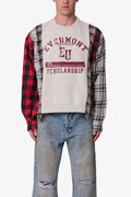 RETROFOLD  MIXED FLANNEL CREWNECK SWEATER
