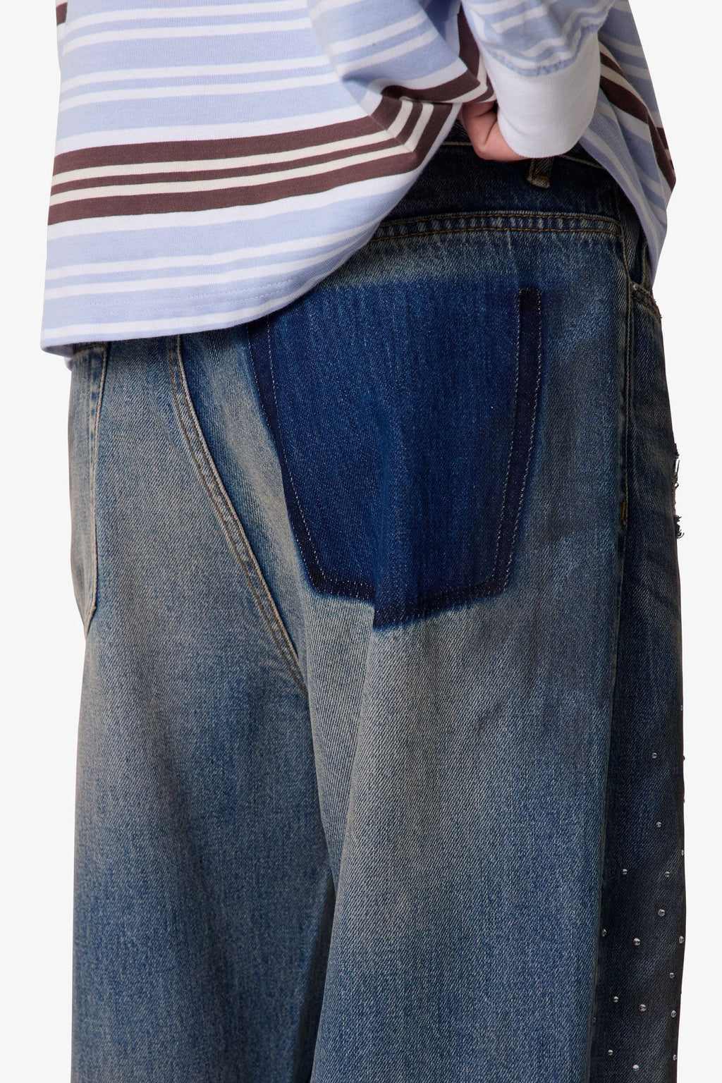 RETROFOLD RHINESTONE KICK FLARE DENIM