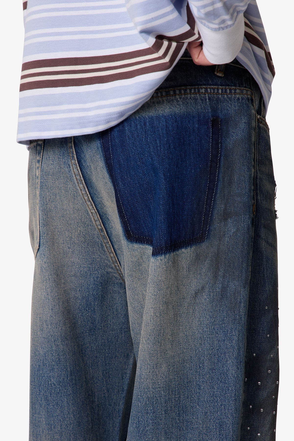 RETROFOLD RHINESTONE KICK FLARE DENIM