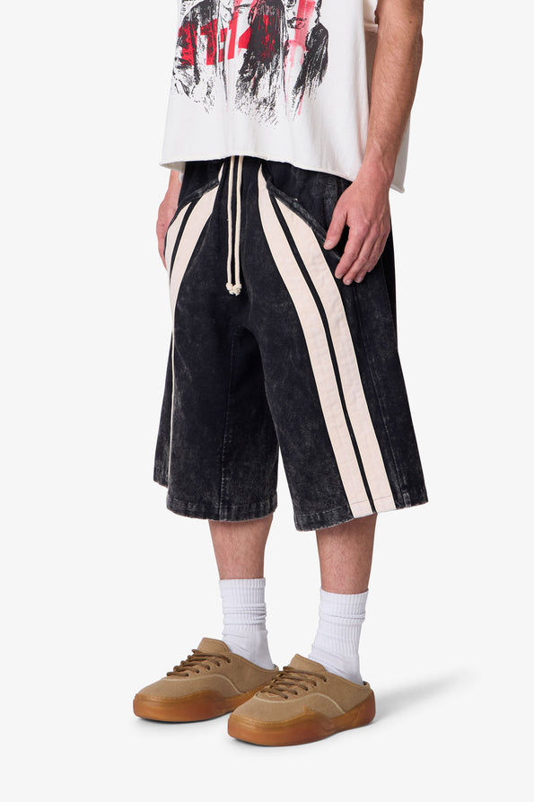 RETROFOLD  ULTRA BAGGY STRIPE TWILL SHORTS