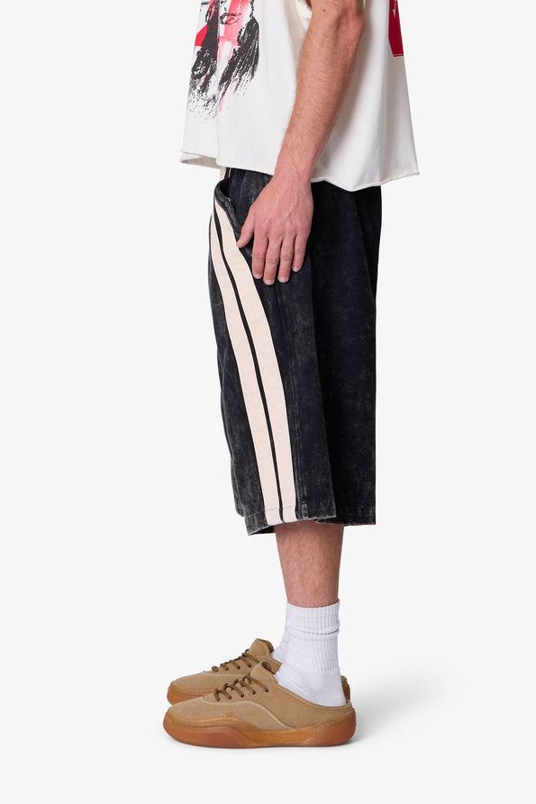 RETROFOLD  ULTRA BAGGY STRIPE TWILL SHORTS