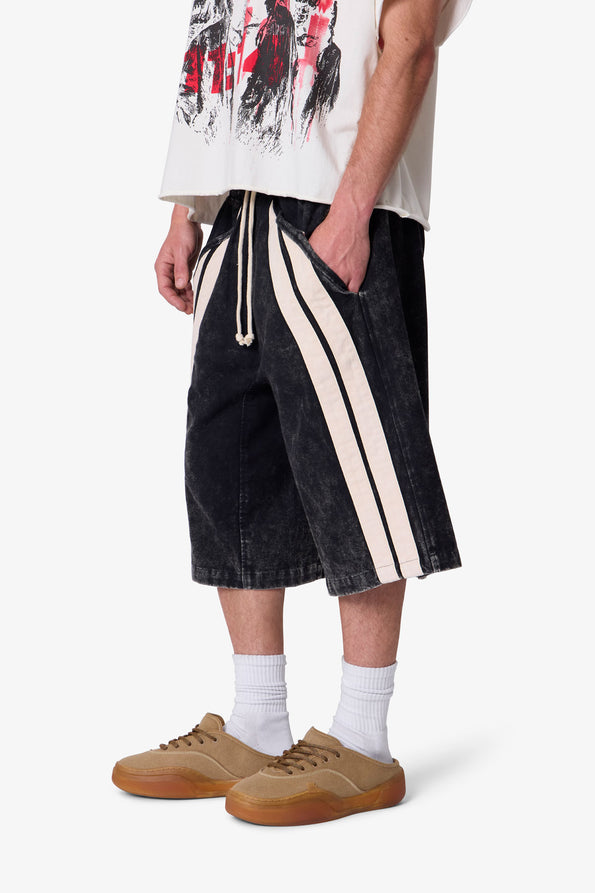 RETROFOLD  ULTRA BAGGY STRIPE TWILL SHORTS