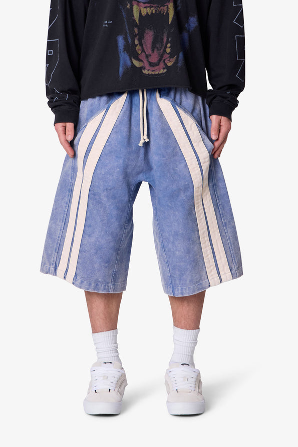 RETROFOLD  ULTRA BAGGY STRIPE TWILL SHORTS