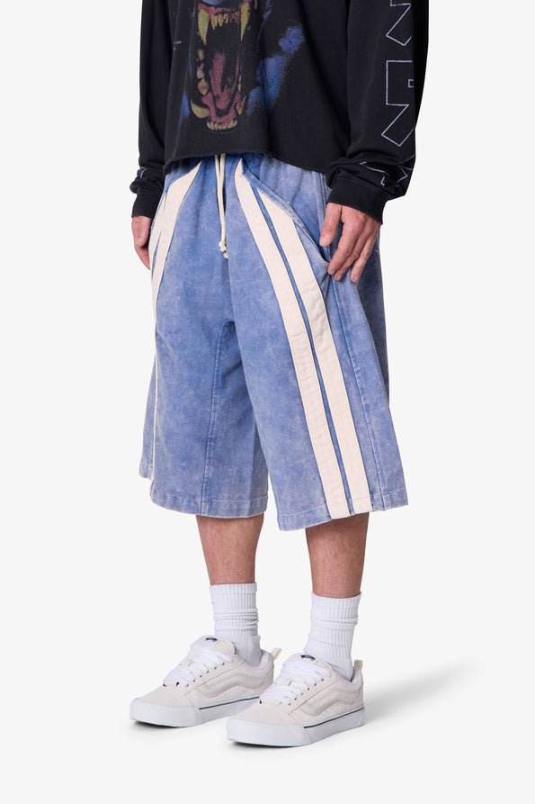 RETROFOLD  ULTRA BAGGY STRIPE TWILL SHORTS