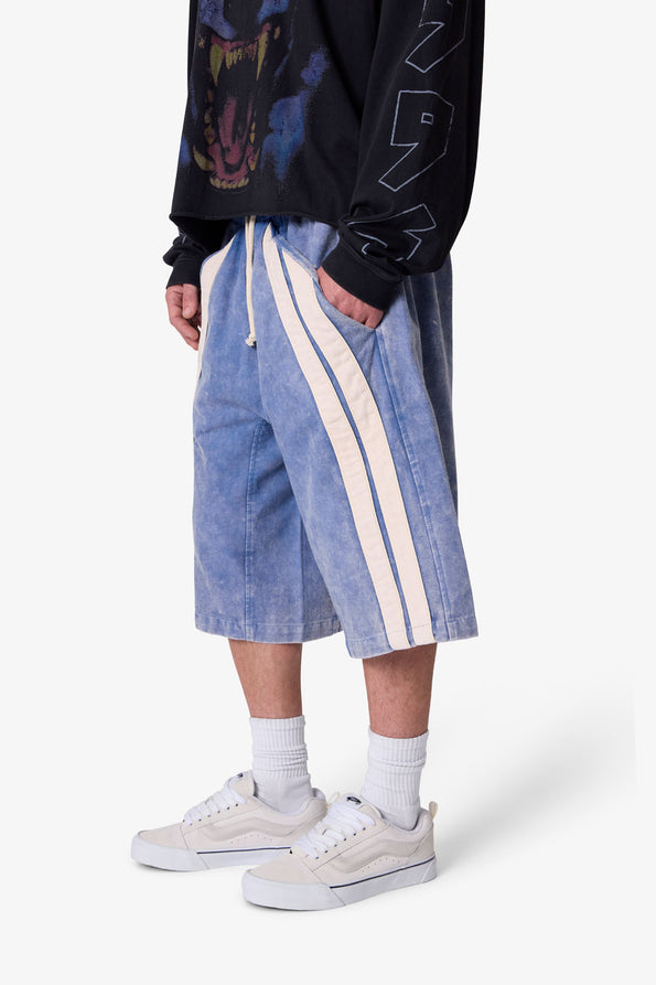 RETROFOLD  ULTRA BAGGY STRIPE TWILL SHORTS